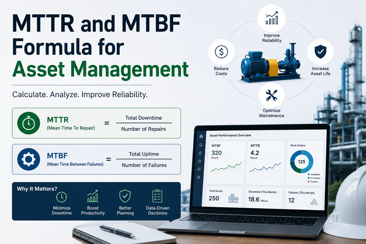 MTTR and MTBF Formula for Asset Management