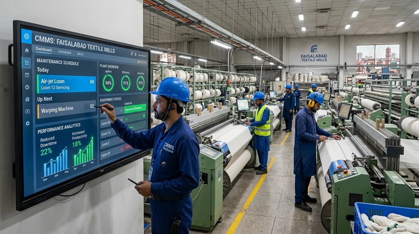 CMMS Software for Textile Mills in Faisalabad Cut Downtime & Boost Output